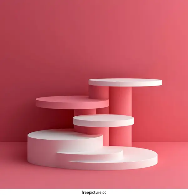 Abstract Geometric Pink and White Display Stand