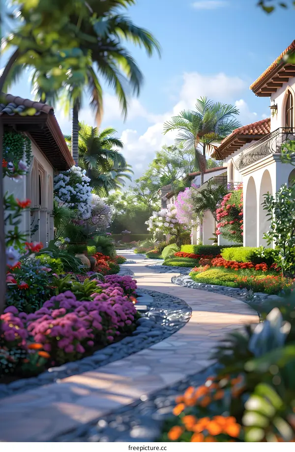 Spanish style garden landscape design