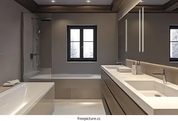 Modern Luxury Bathroom Design with Double Sinks
