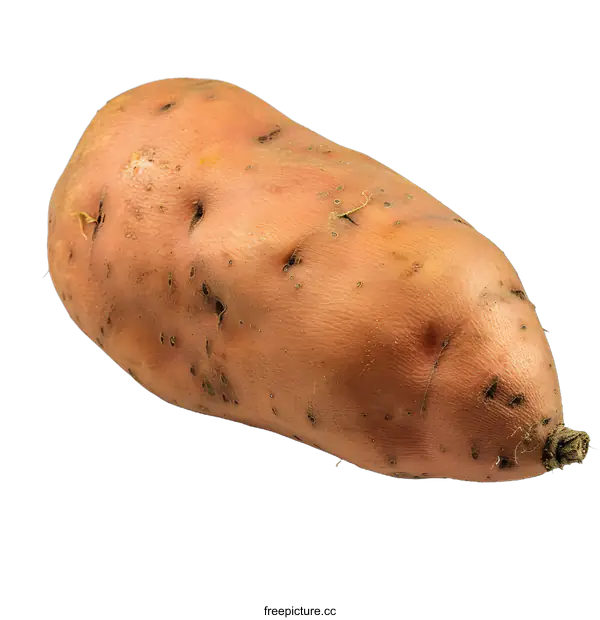 [Transparent Background PNG]Fresh Single Sweet Potato on White Background
