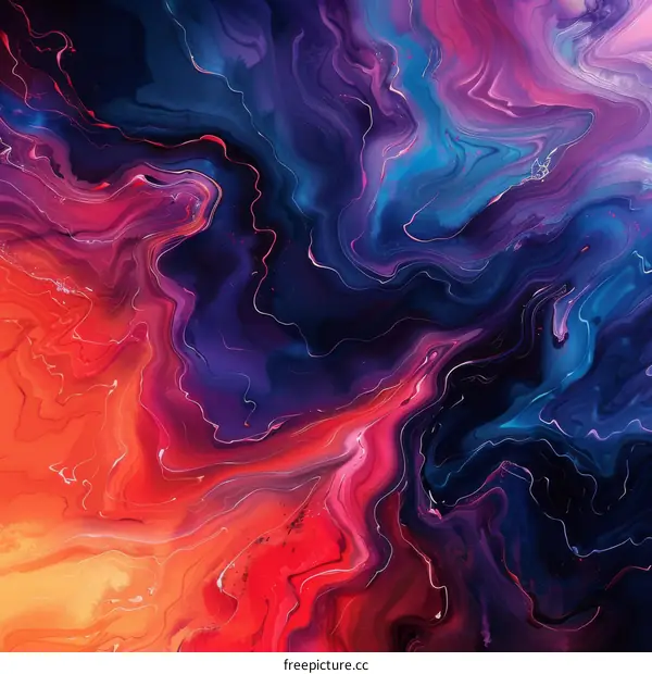 Abstract Colorful Liquid Marble Art Design
