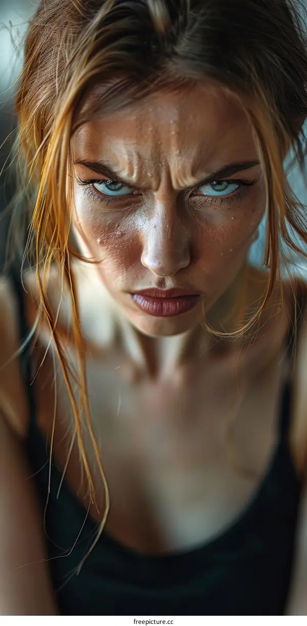 Close-up Portrait of a Caucasian Woman