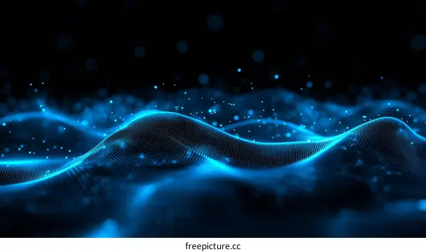 Abstract Blue Wave Digital Art Illustration