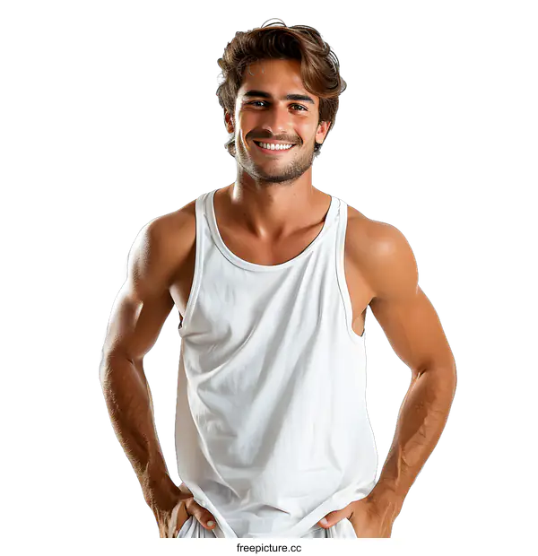 [Transparent Background PNG]Portrait of a Happy Young Man on White Background