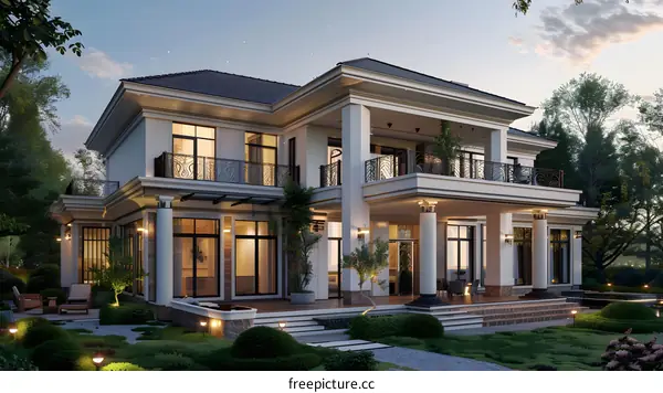 A Modern House with Terrace and Garden