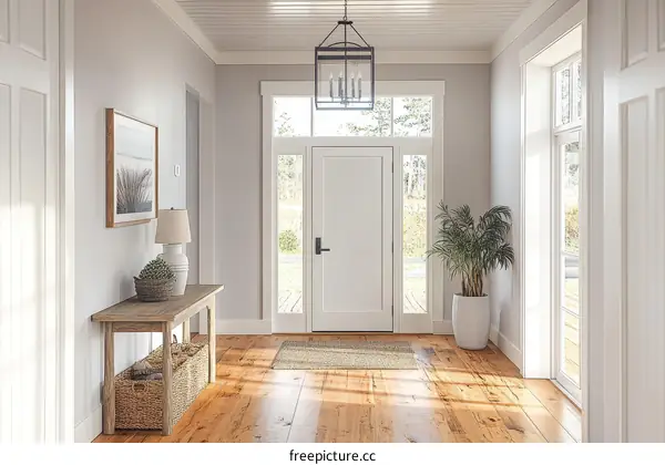 Bright and airy entryway design with natural light
