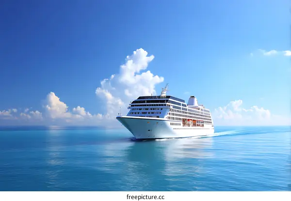 Luxury Cruise Ship Sailing on a Beautiful Day
