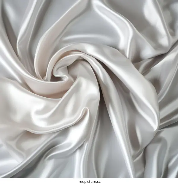 Close up of white silk fabric with a subtle sheen