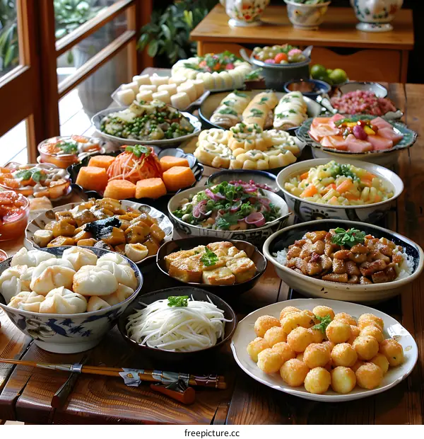 A table full of delicious Japanese food