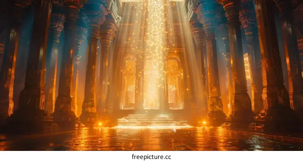 Fantasy Temple Ruins Engulfed by Jungle