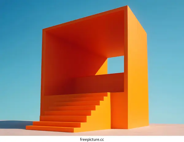 Orange Minimalist Architecture Abstract Background