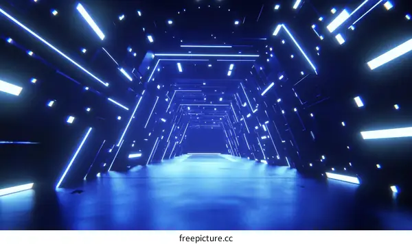 Futuristic Neon Tunnel Corridor