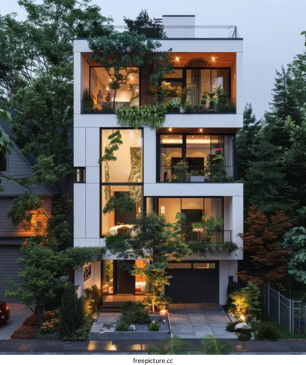 Modern Urban Townhouse with Lush Landscaping