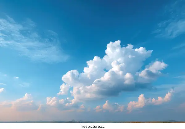 Beautiful Sky with Fluffy Clouds