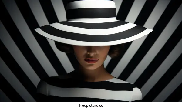 Black and white striped hat and dress