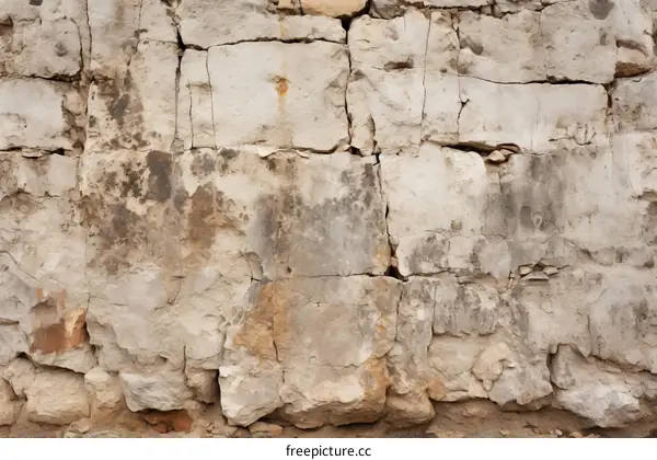 Rough uneven surface of an old stone wall