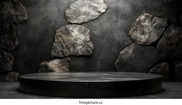 Dark Stone Wall Display Stand