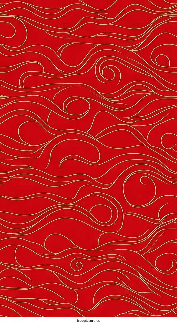 Abstract Red and Gold Wave Pattern Design