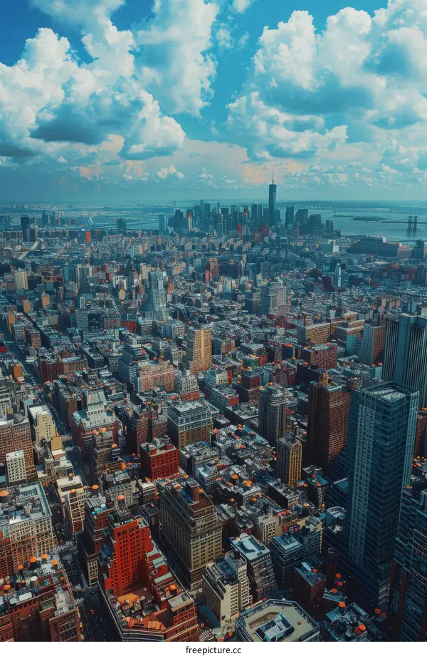 A birds eye view of New York City.
