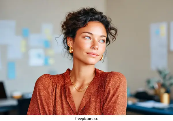 Confident Woman in Office Setting