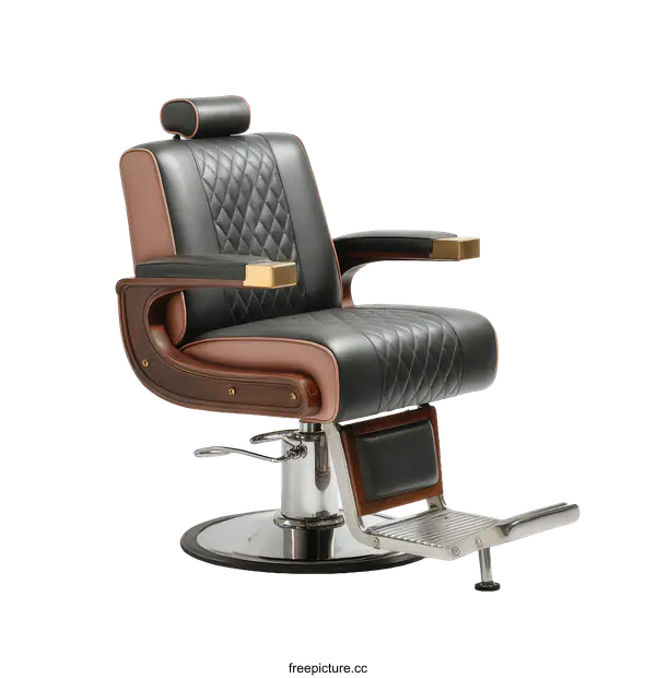 [Transparent Background PNG]Vintage Barber Chair with Elegant Design
