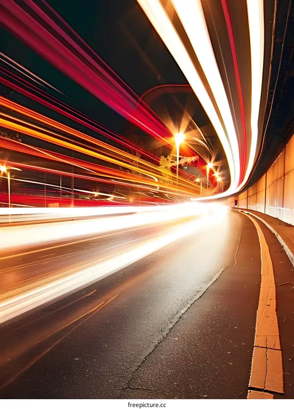 Night Time Traffic Lights Blurred Abstract Background