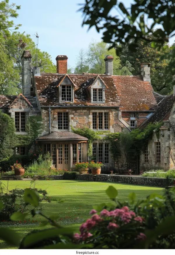 Charming stone cottage in Normandy, France
