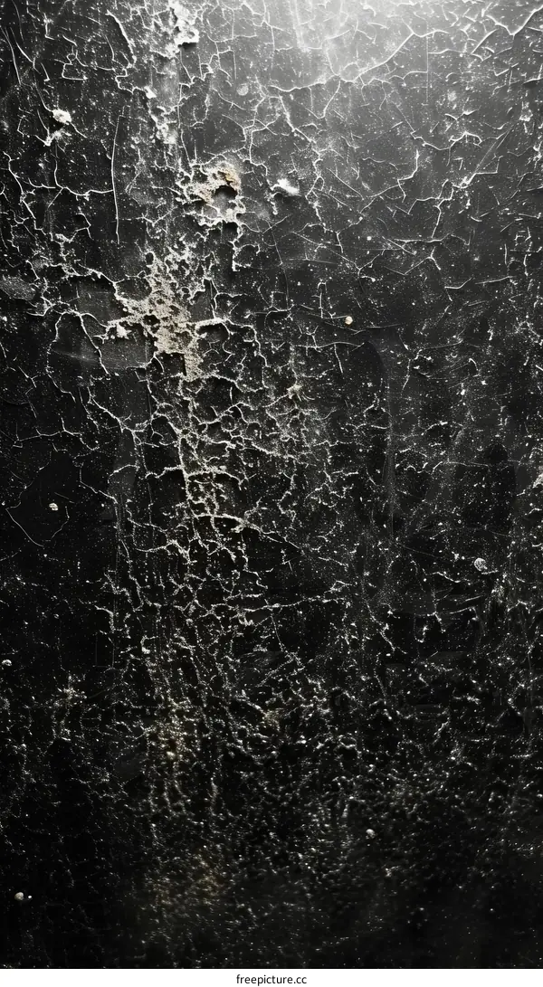 Black grunge texture with cracks and peeling paint