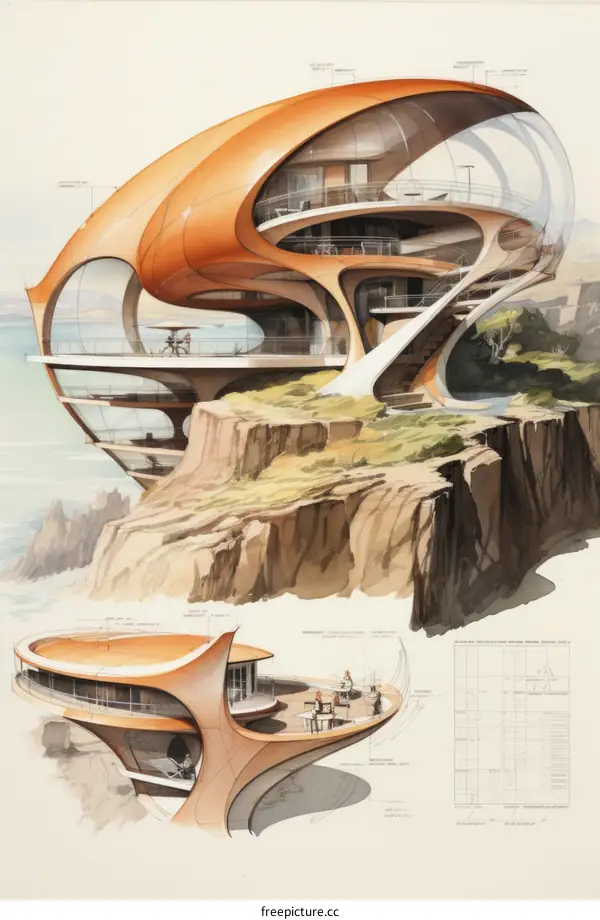 futuristic cliff house