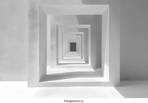 Modern Architecture White Minimalist Geometric Shapes