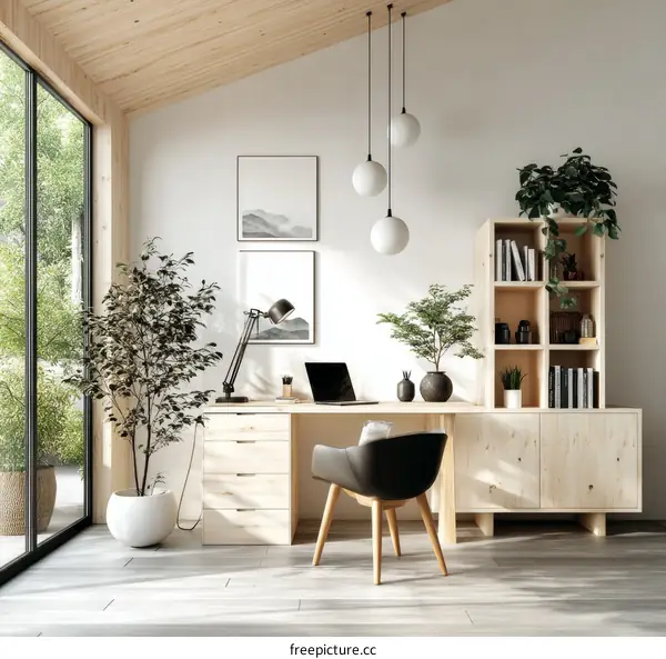 Modern Minimalist Wooden Home Office