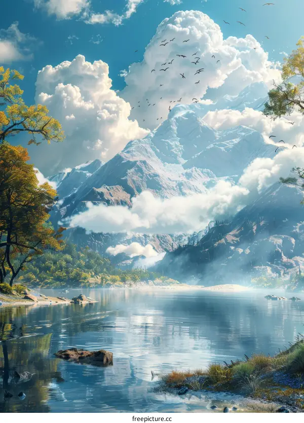 The lake in the fantasy forest