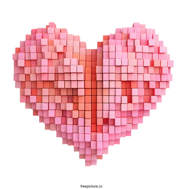 [Transparent Background PNG]Pixelated Heart Illustration