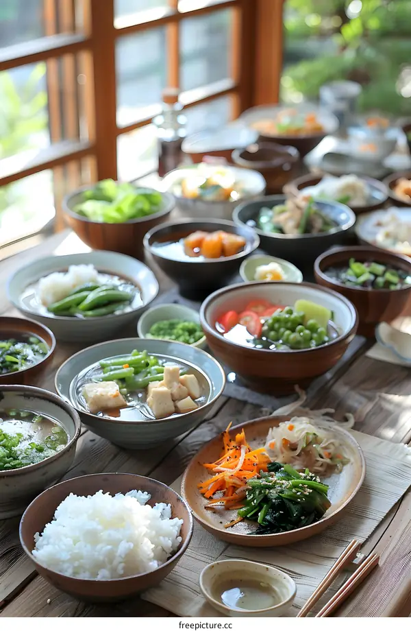 A table full of delicious Japanese food