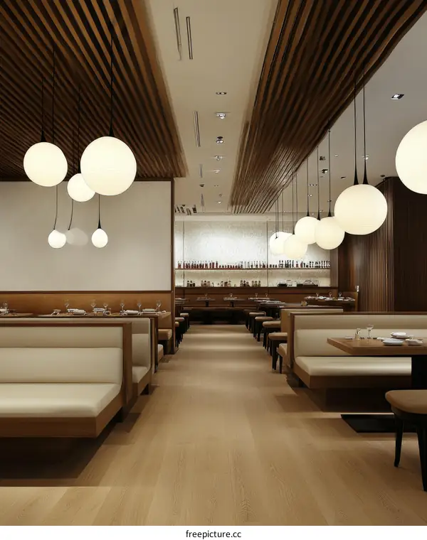 Modern Restaurant Interior Design with Wooden Accents