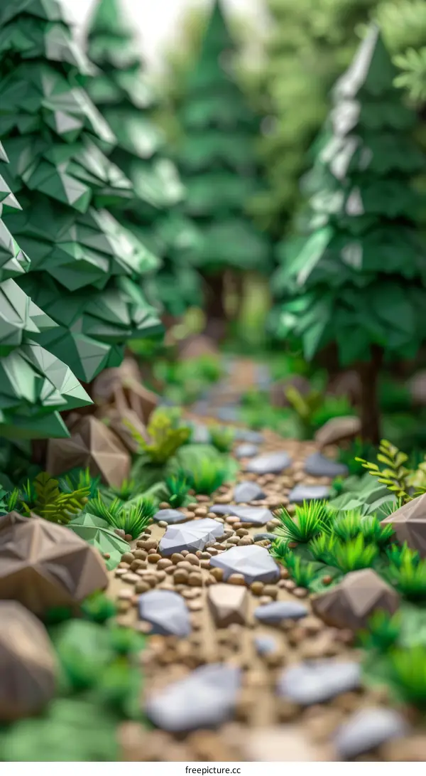 Stone Path Through Lush Forest
