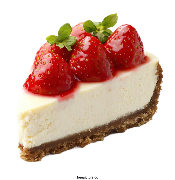 [Transparent Background PNG]Delicious Strawberry Cheesecake Slice