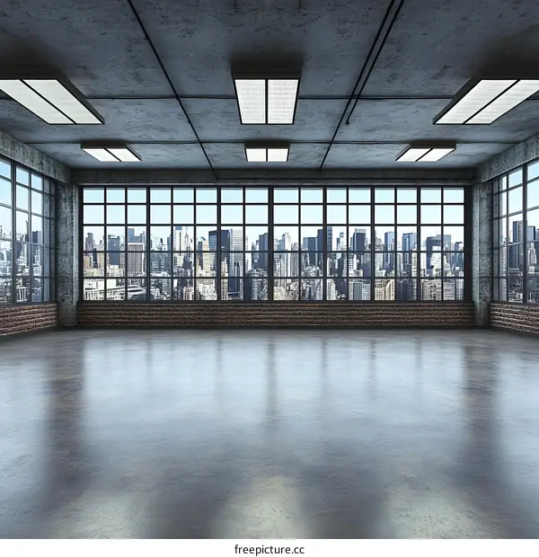 Empty Loft with City View