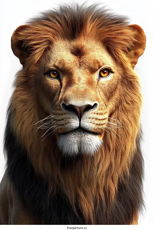 Majestic Lion Portrait Illustration