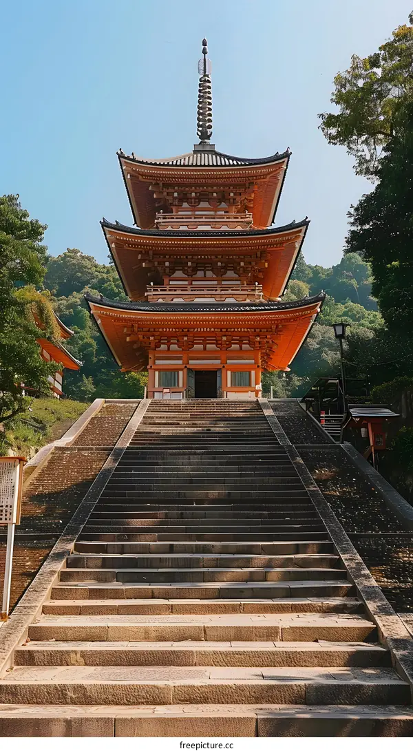 Three-storied pagoda of Daigo-ji Temple in Fushimi, Kyoto, Japan