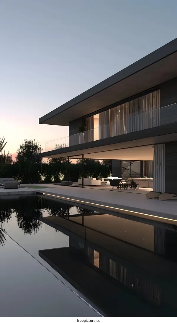 Modern Architecture with Swimming Pool and Patio