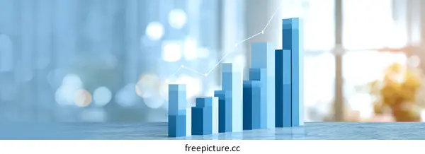 Growth Trend Bar Graph Illustration