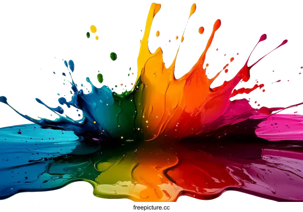 [Transparent Background PNG]Colorful Paint Splatter Abstract Art