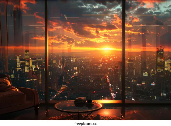 Watching sunset in the city