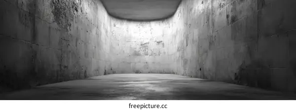 Empty Concrete Corridor Interior