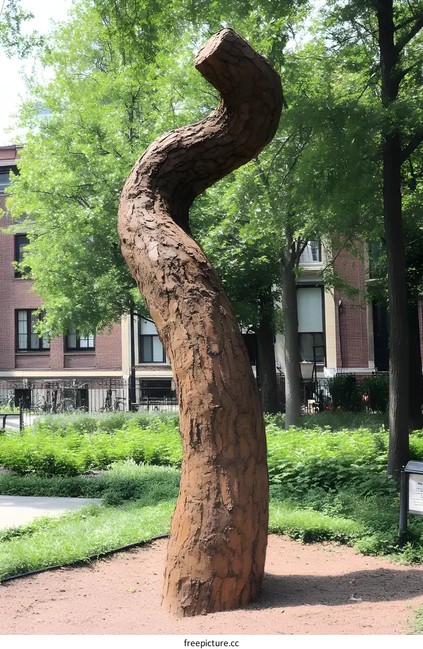 Twisted Tree Sculpture in Park