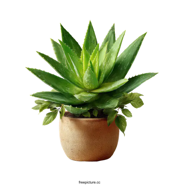 [Transparent Background PNG]Aloe Vera Plant in a Pot