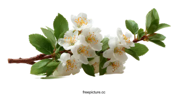 [Transparent Background PNG]Beautiful Spring Blossom Branch on White Background