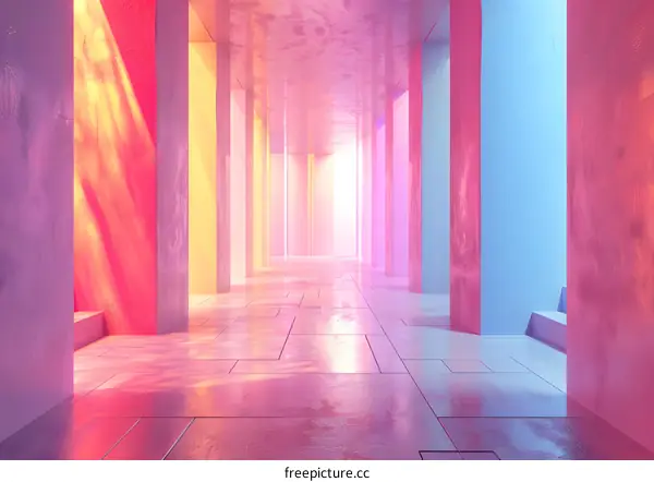 Pink and Blue Pastel Corridor