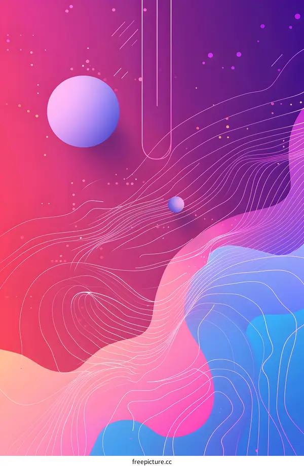 Abstract Background With Wavy Lines And Gradient Color